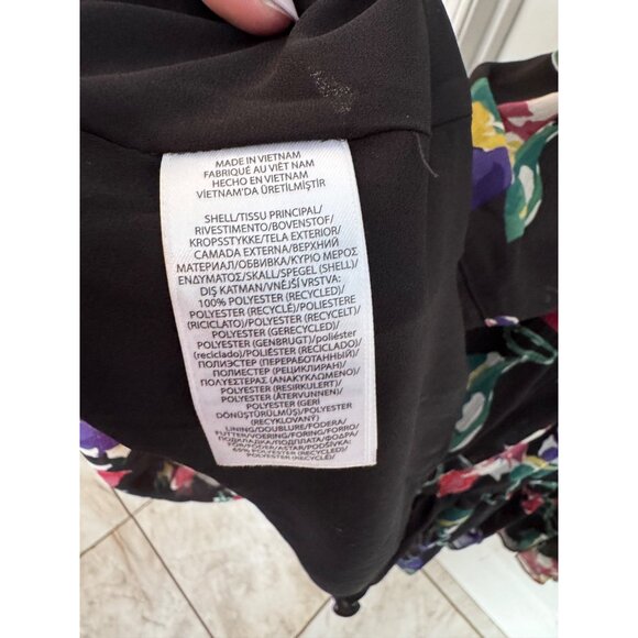 Lauren Ralph Lauren black Short Sleeve Floral Mini Dress Size 12 - Picture 7 of 9